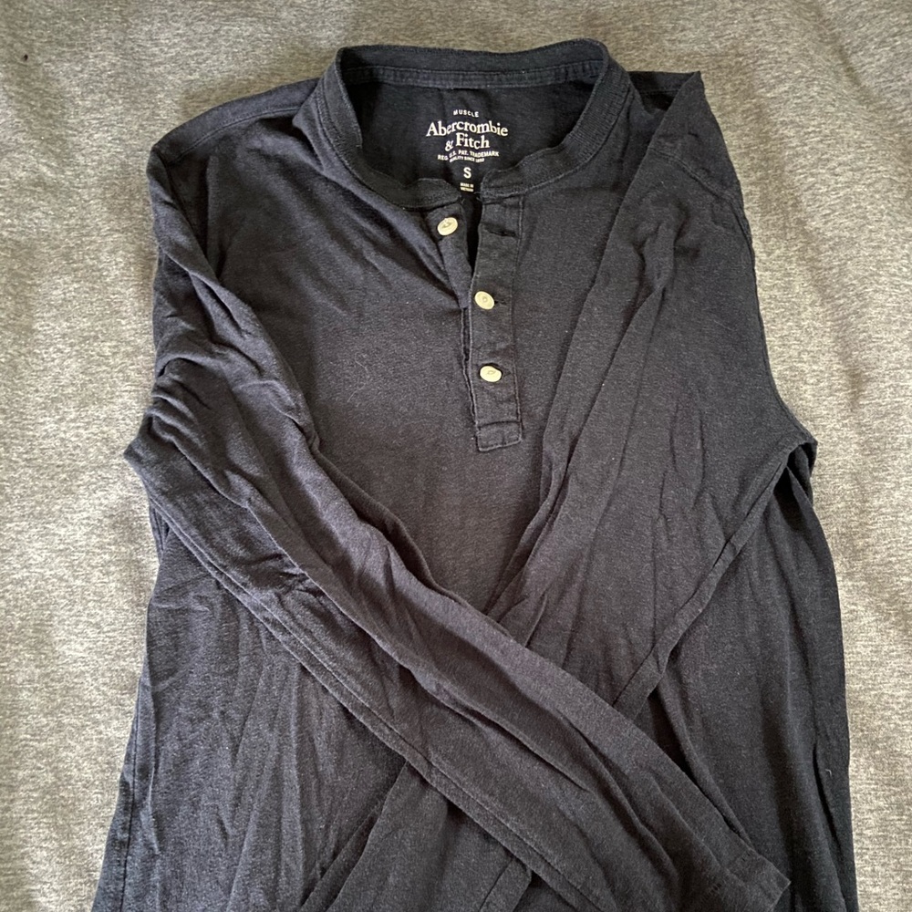 Dark Blue Abercrombie Long Sleeve, Size Small
